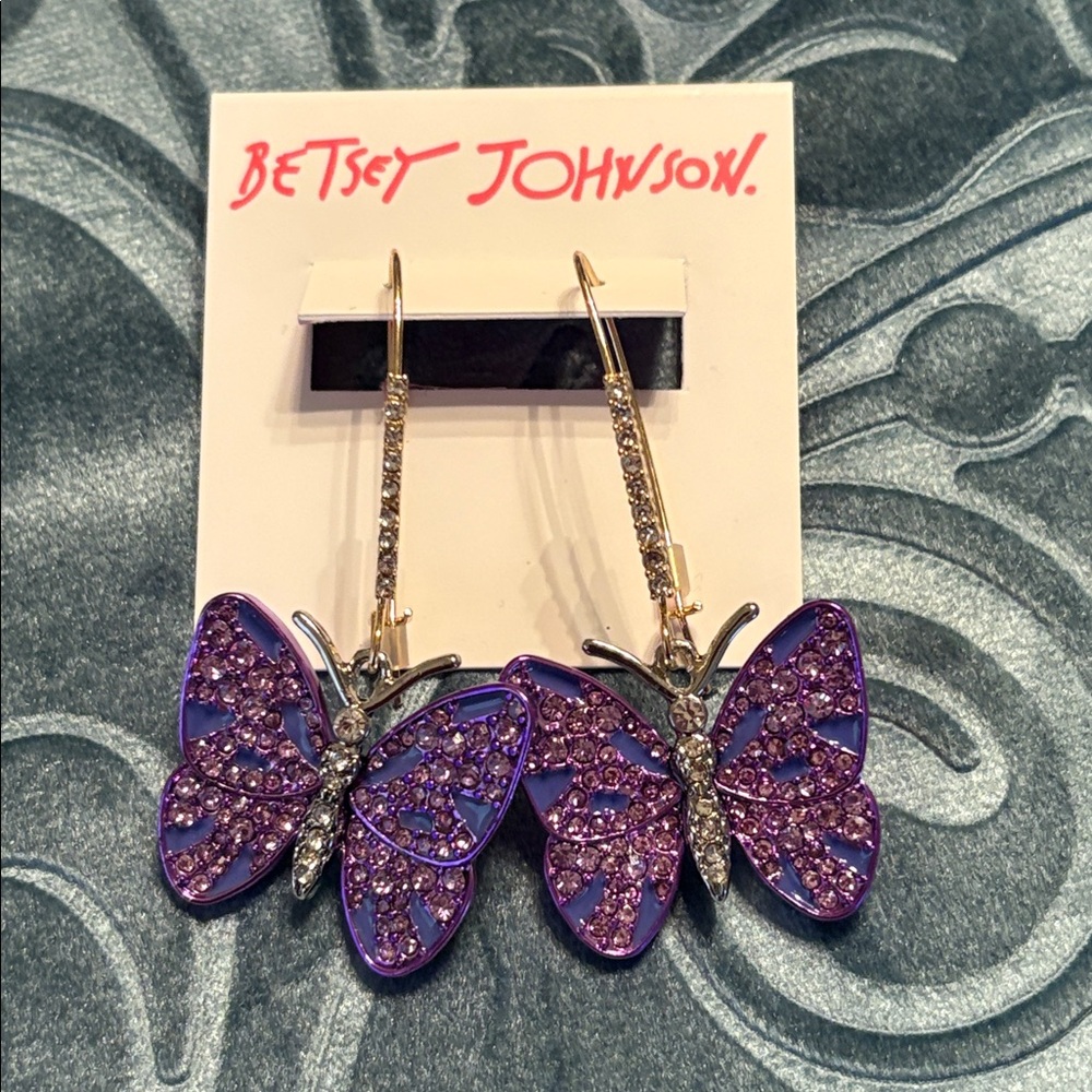 Betsey Johnson Purple Earrings - Price Now FIRM - Picture 2 of 12
